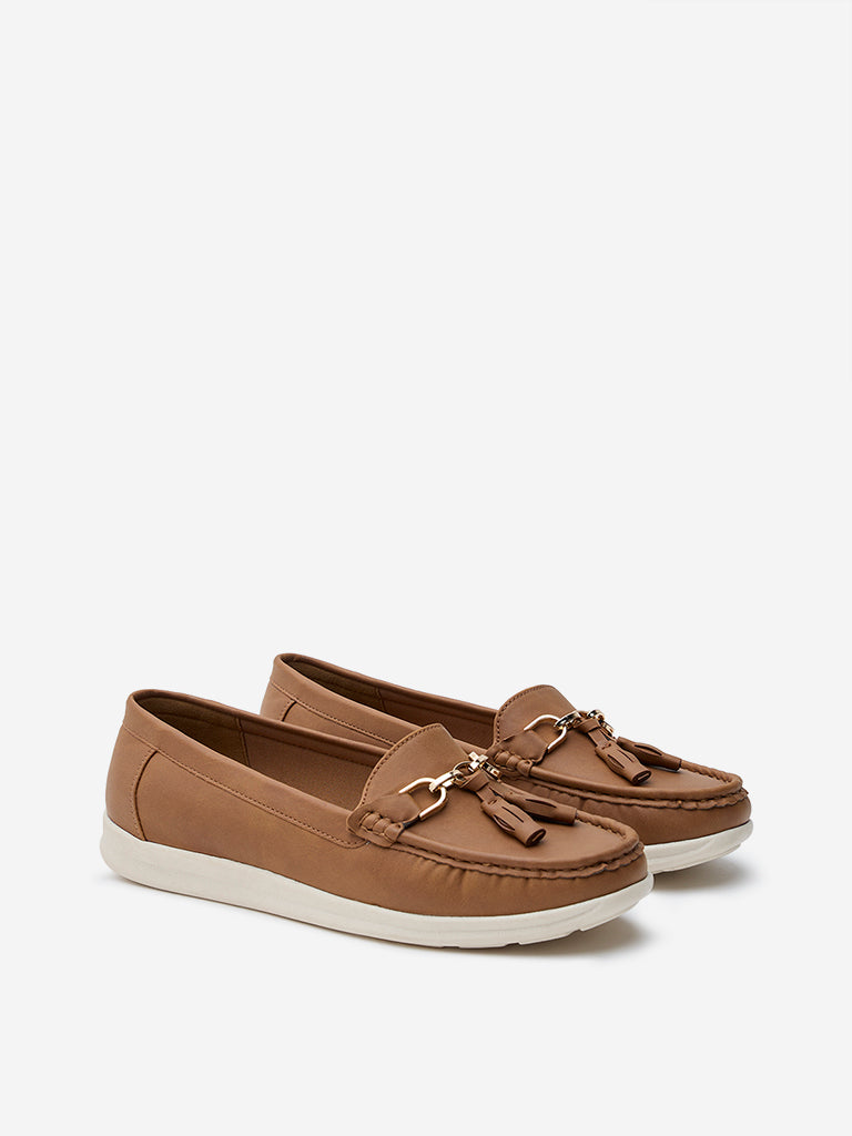 LUNA BLU Brown Tassel-Detailed Loafers