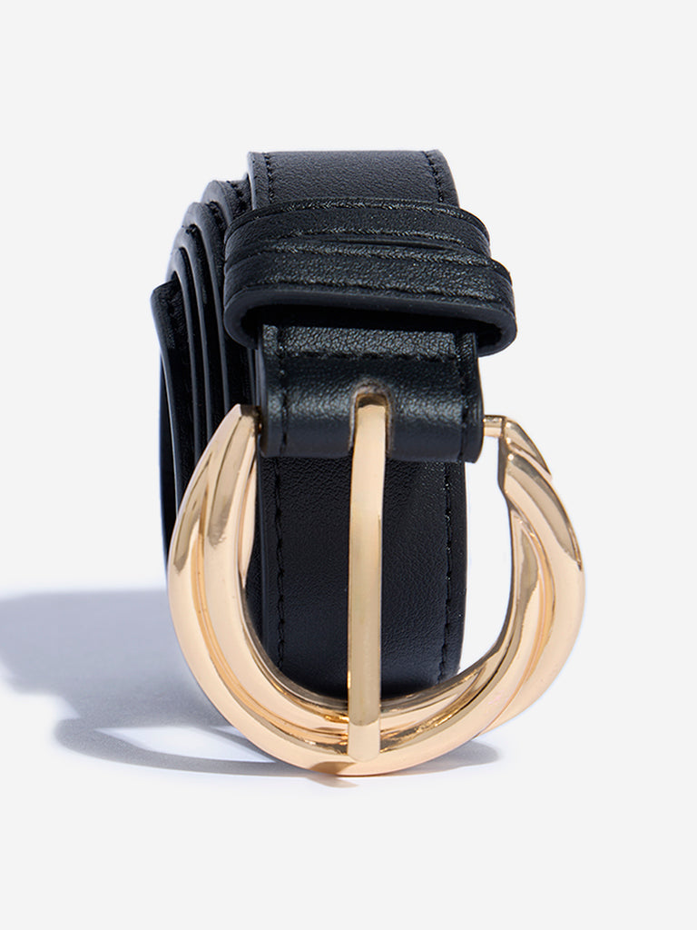 Westside Accessories Black Twisted Metal Detailed Belt (Small)