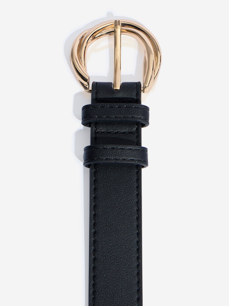 Westside Accessories Black Twisted Metal Detailed Belt (Small)