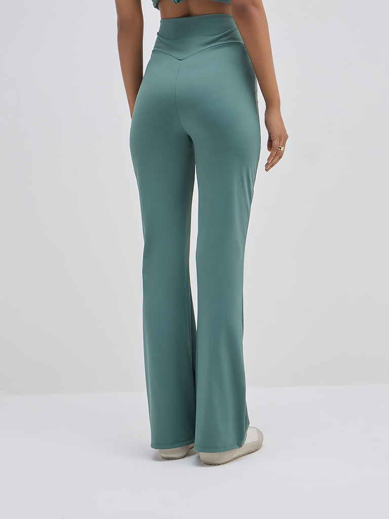 LOV Sea Green Bootcut High-Rise Pants