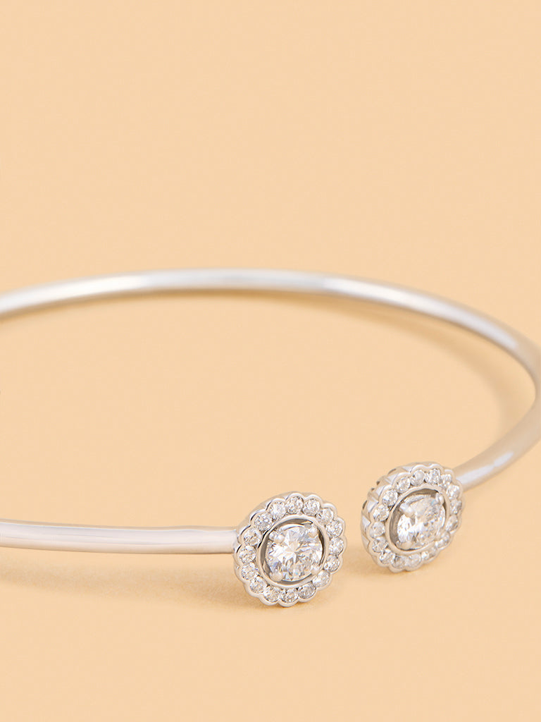 Lumina Solitaire Lab Diamond Bangle Bracelet