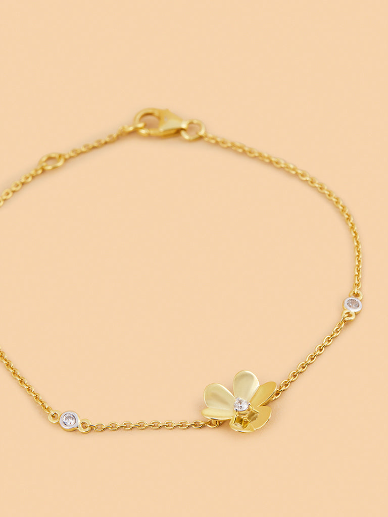 Timeless Floral Lab Diamond Chain Bracelet