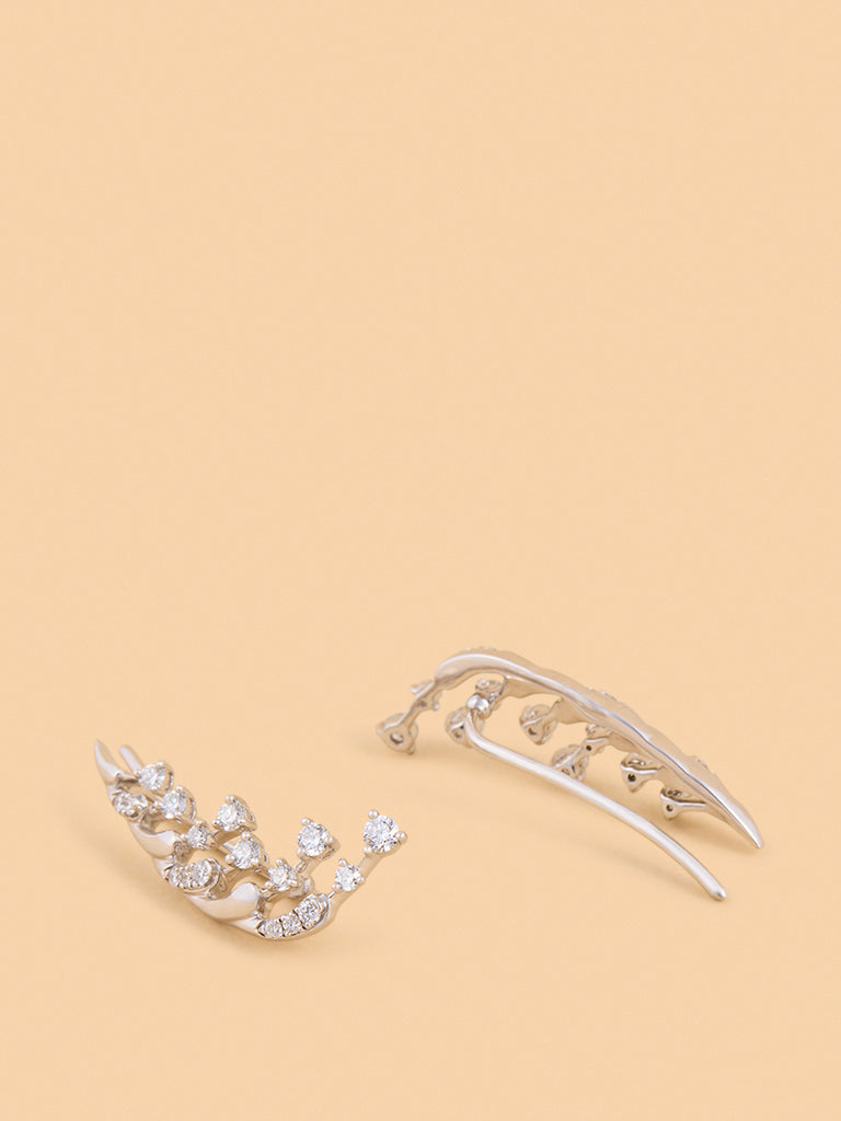 Sleek Lab Diamond Ear Climbers
