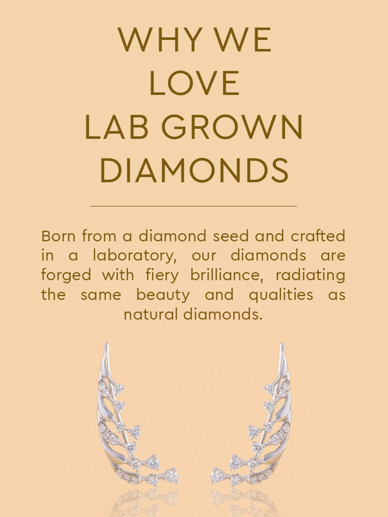 Sleek Lab Diamond Ear Climbers