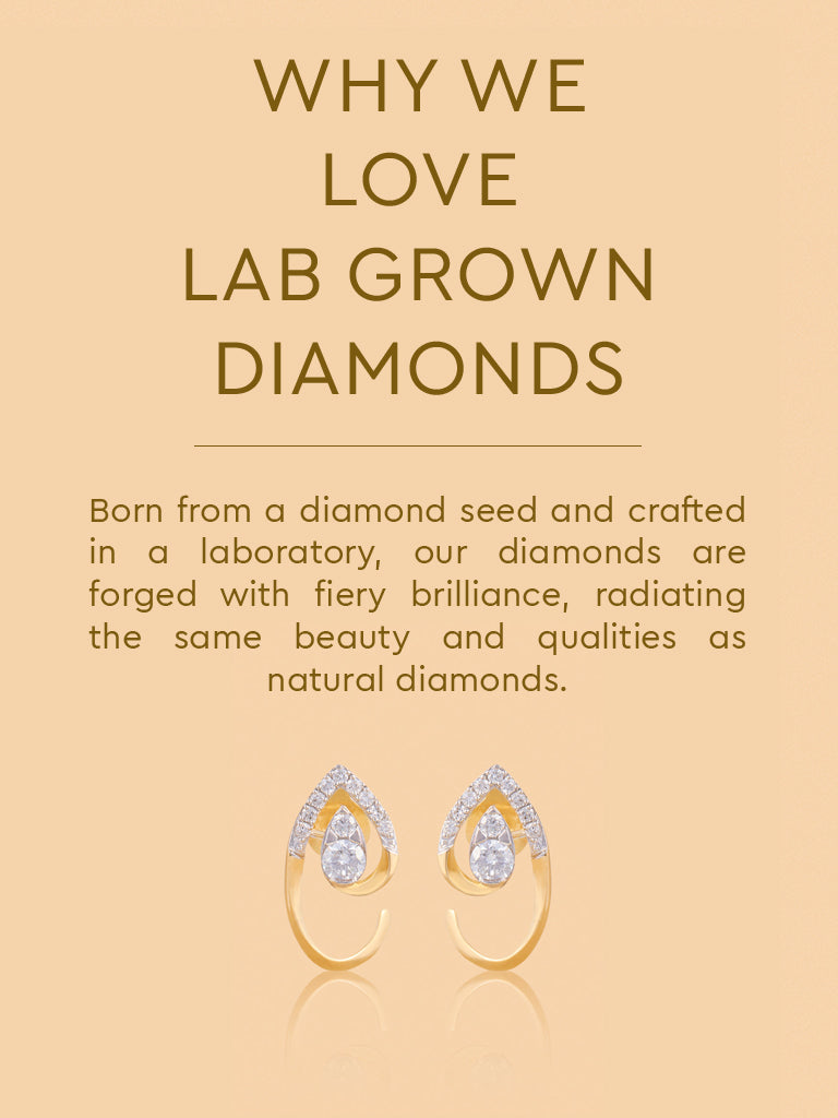 Elegant Teardrop Lab Diamond Earrings