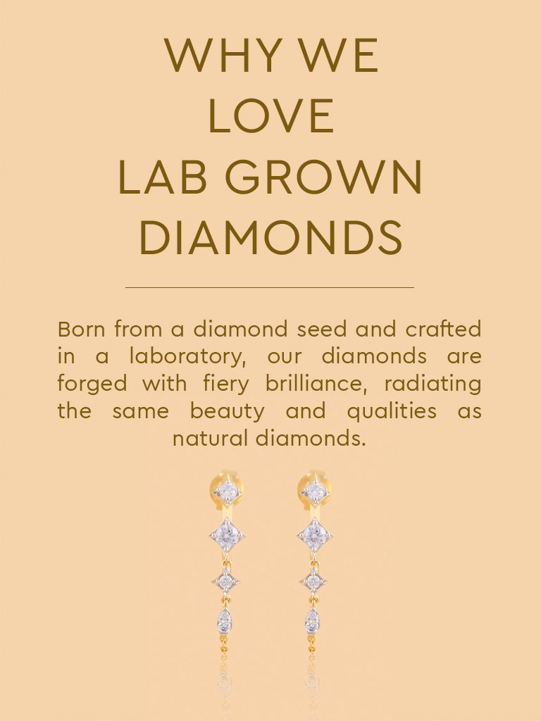 Chain Hoop Earrings with Lab Diamond Accents