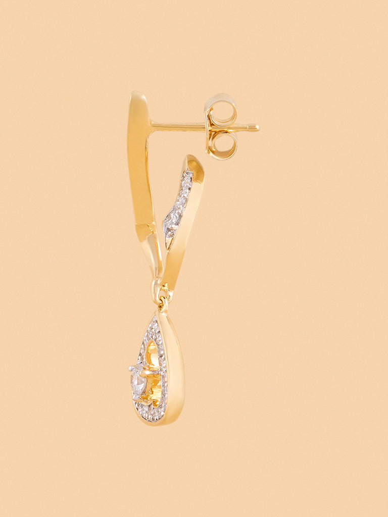 Elegant Drop Earrings with Lab Diamond Accents