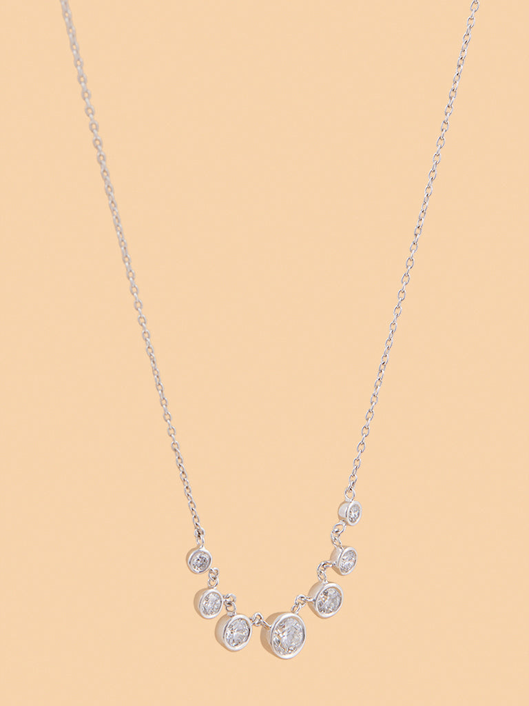 Radiant Lab Diamond Solitaire Charm Necklace