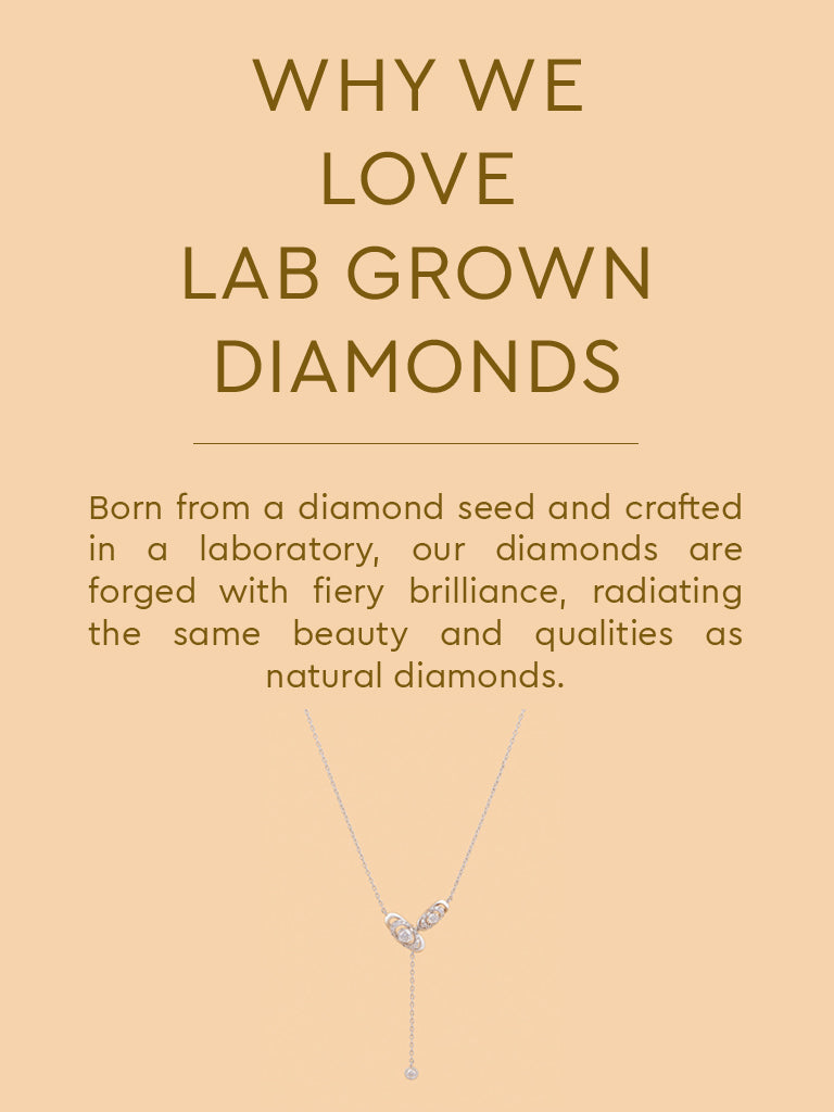 Oval Chain with Dual Lab Diamond Charm Necklace