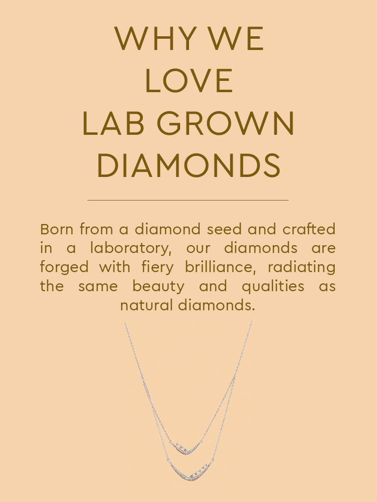 Layered Bead Detailed Lab Diamond Necklace