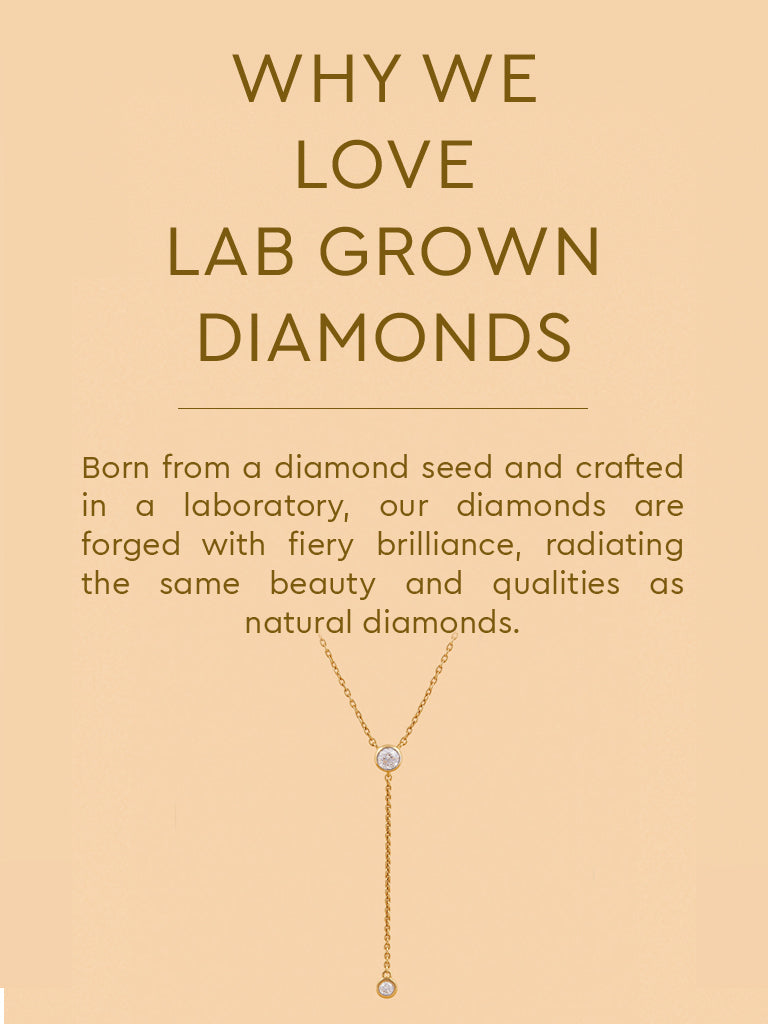 Sleek Y-Chain Necklace with Lab Diamond