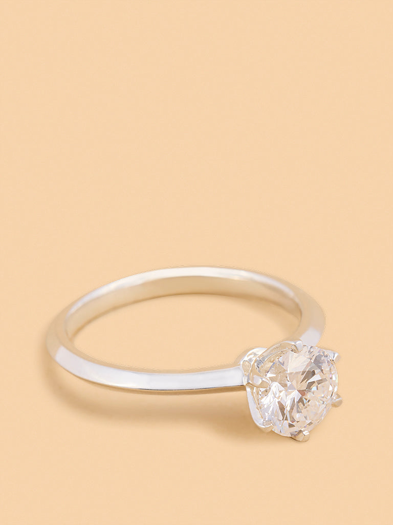 Sparkling Lab Diamond Solitaire Ring