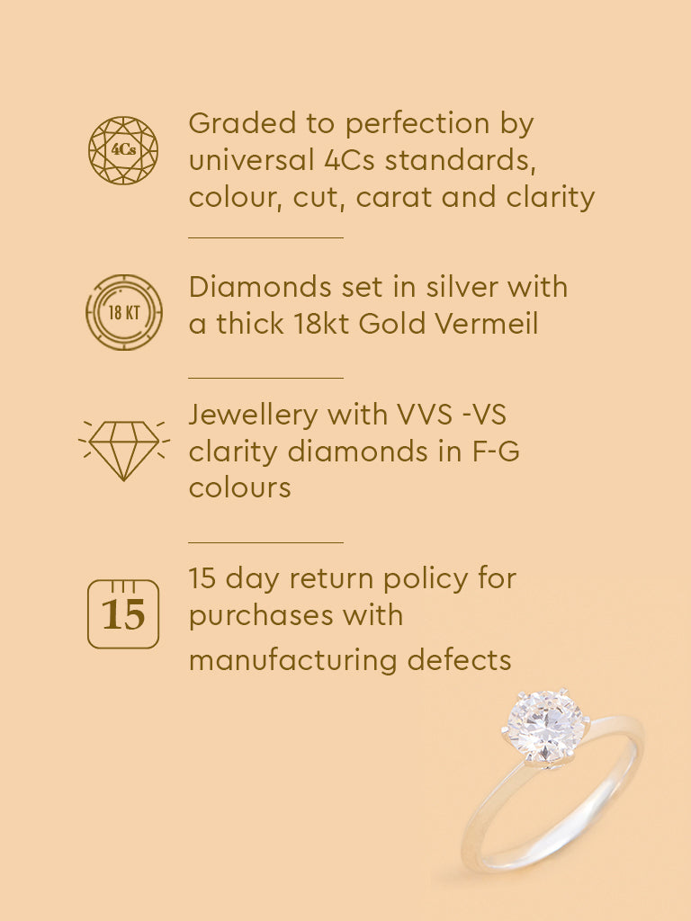 Sparkling Lab Diamond Solitaire Ring