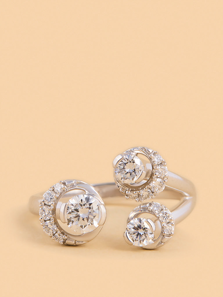 Triple Cluster Lab Diamond Ring