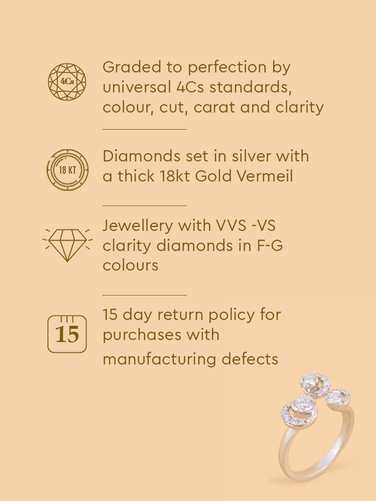 Triple Cluster Lab Diamond Ring
