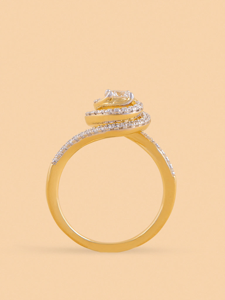 Spiral Swirl Solitaire Lab Diamond Ring