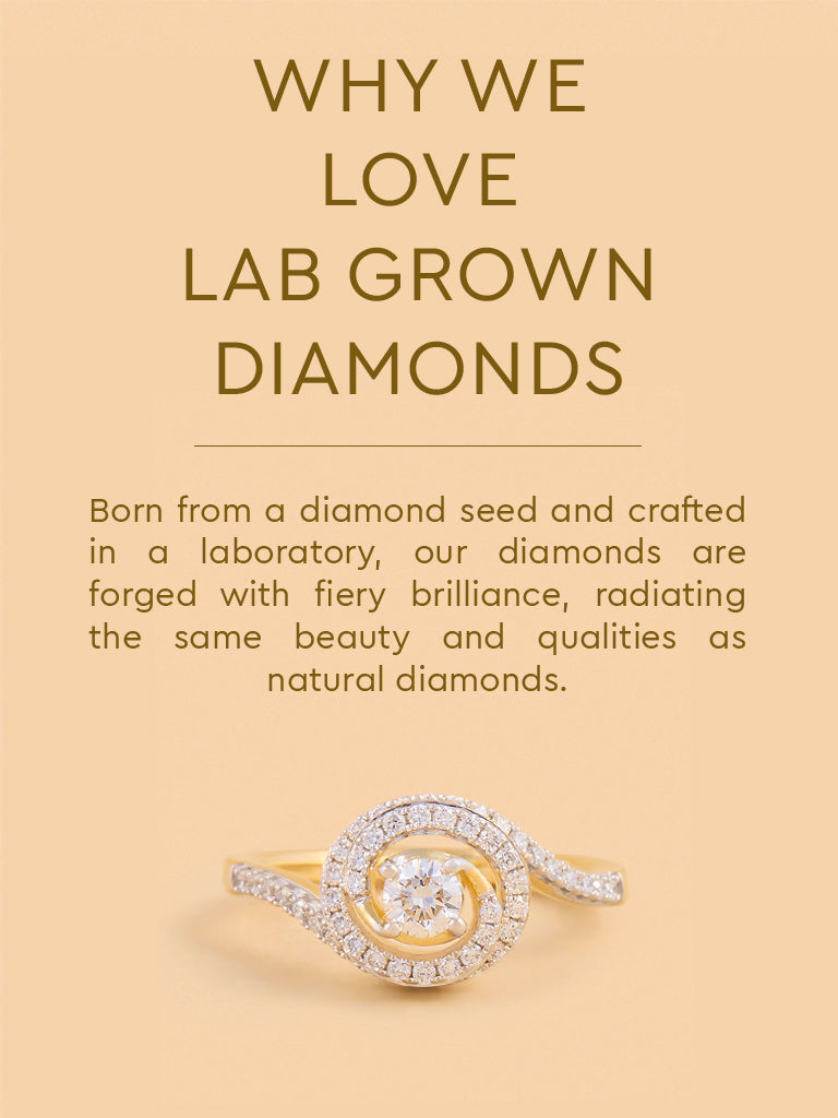Spiral Swirl Solitaire Lab Diamond Ring