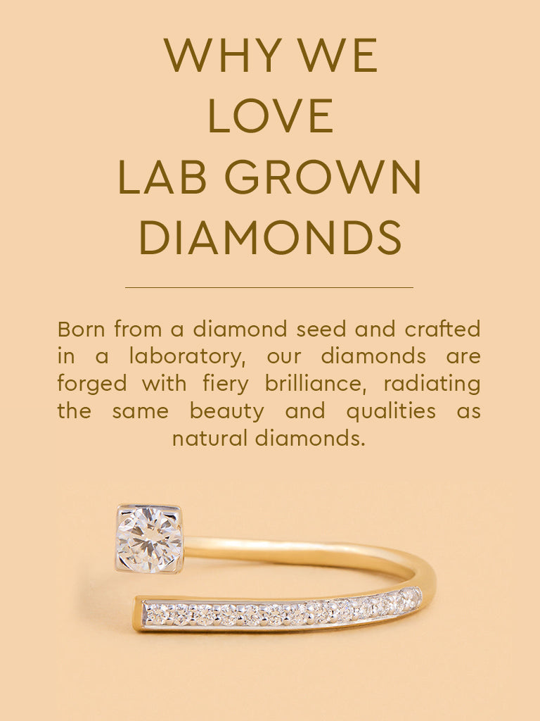 Edgy Lab Diamond Solitaire Ring
