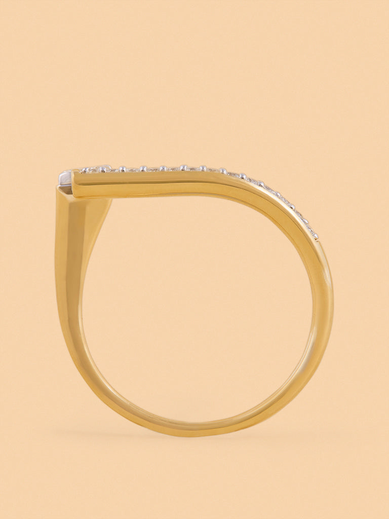 Edgy Lab Diamond Solitaire Ring