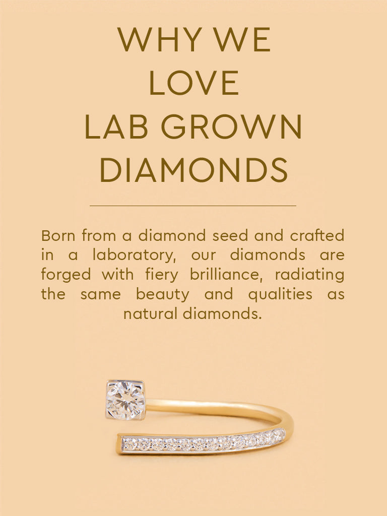 Edgy Gold Plated Lab Diamond Solitaire Ring
