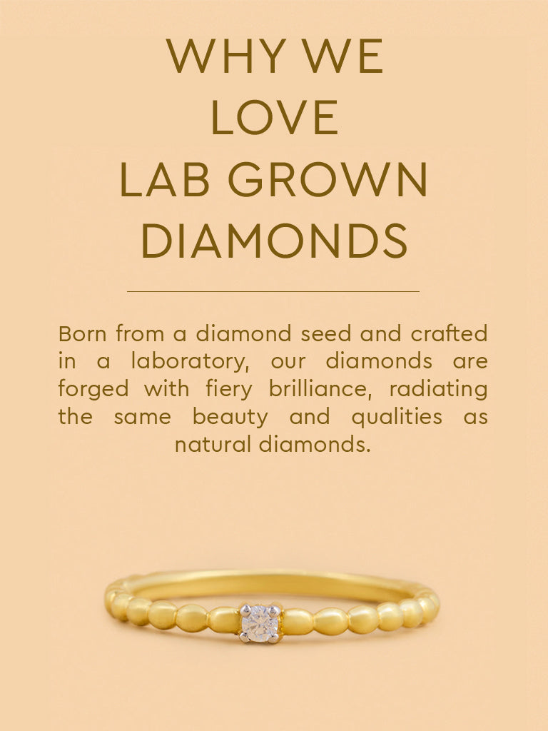 Beaded Ring with Lab Diamond