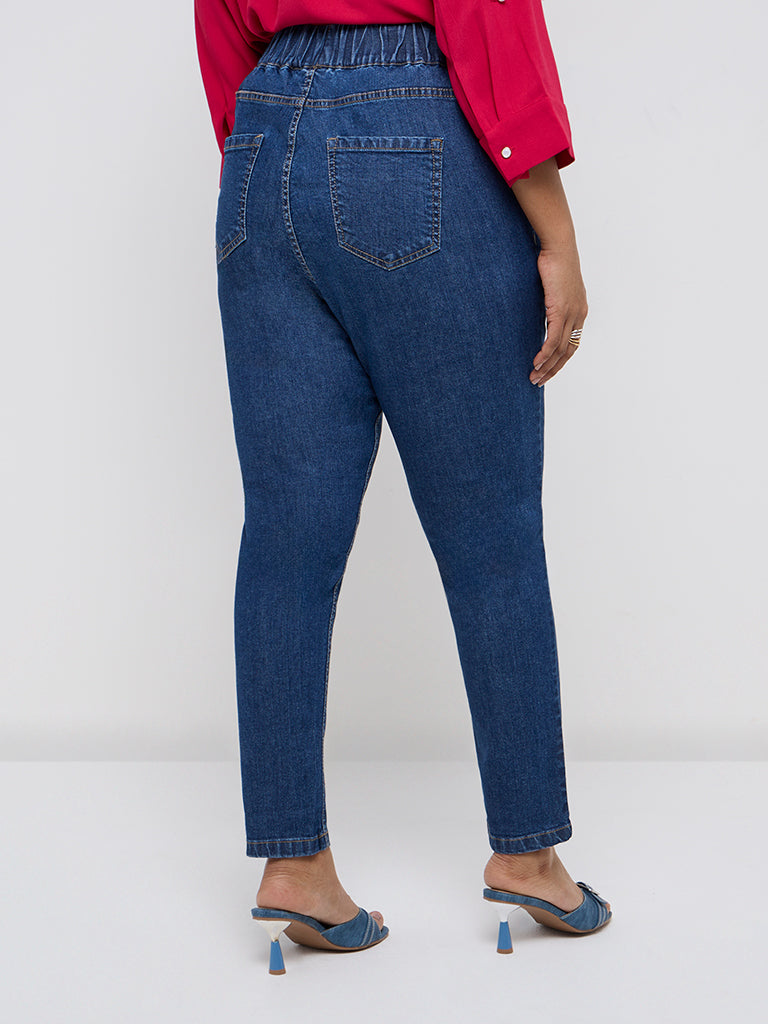 Gia Blue High-Rise Cotton-Blend Jeggings