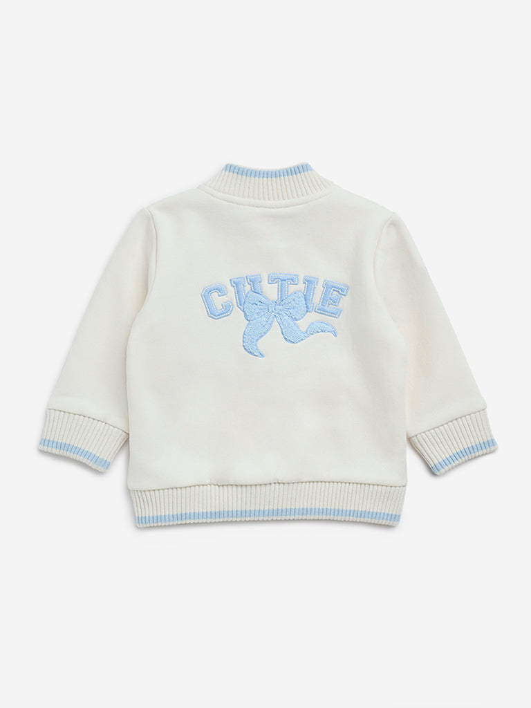 HOP Baby White Text Design Cotton-Blend Jacket