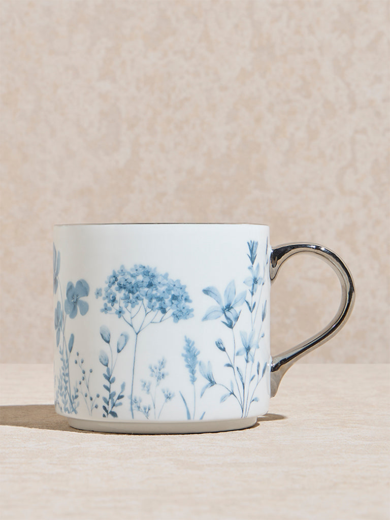 Westside Home Blue Botanical-Themed Straight Mug