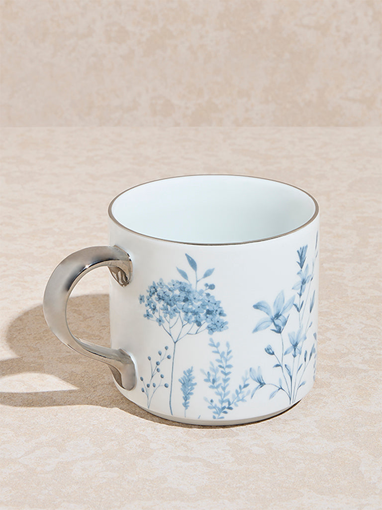 Westside Home Blue Botanical-Themed Straight Mug