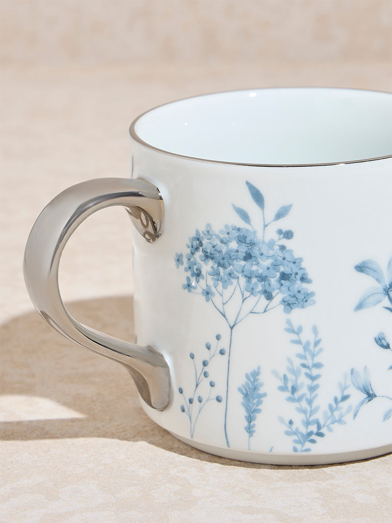 Westside Home Blue Botanical-Themed Straight Mug