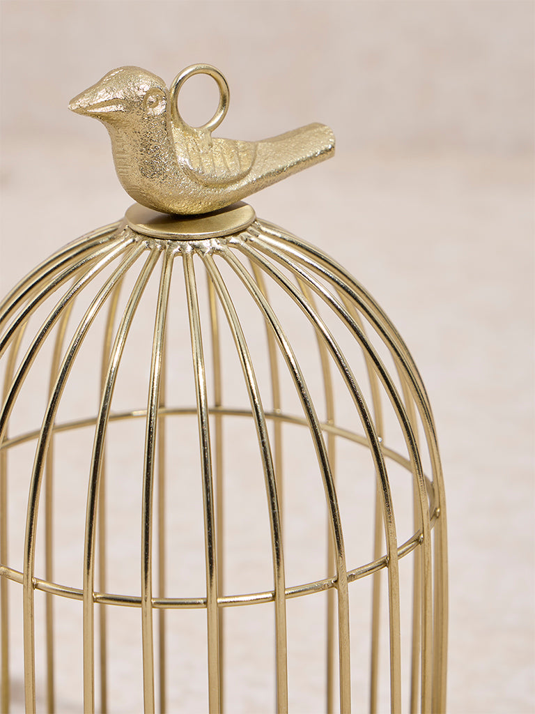 Westside Home Gold Bird Cage Candle Holder - Small