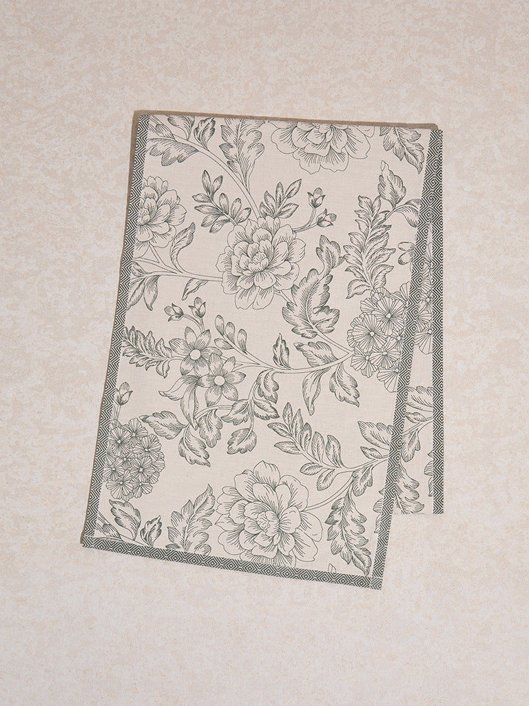 Westside Home Olive Floral Printed Table Runner