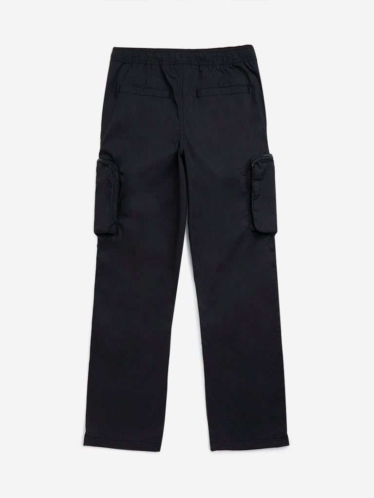 Y&F Kids Black Mid-Rise Cotton-Blend Pants