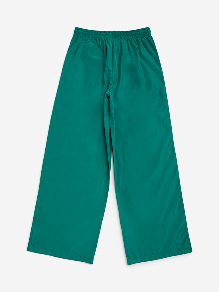 Y&F Kids Green Striped Mid-Rise Track Pants