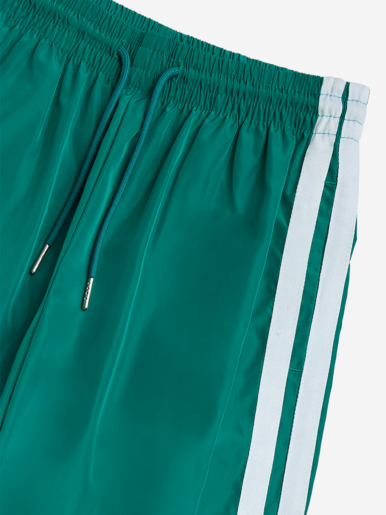 Y&F Kids Green Striped Mid-Rise Track Pants