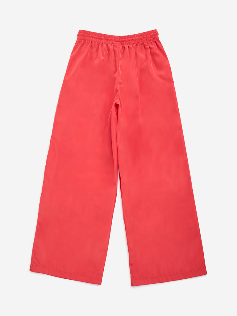 Y&F Kids Red Stripe Detailed Mid-Rise Track Pants