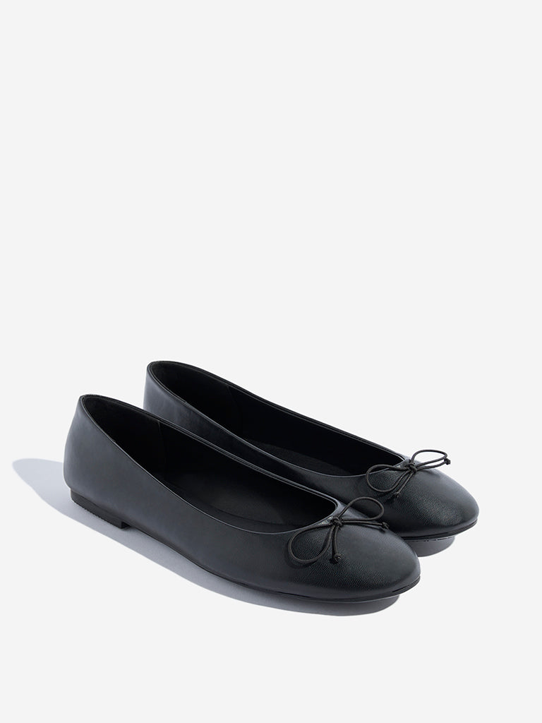 LUNA BLU Black Bow-Detailed Ballerina