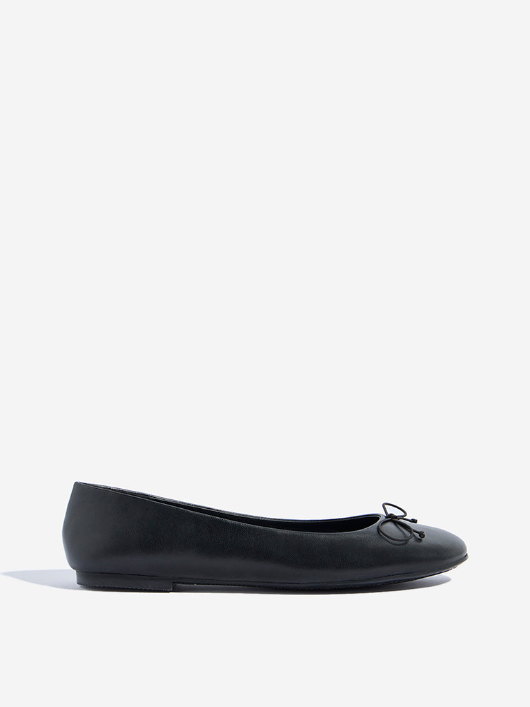 LUNA BLU Black Bow-Detailed Ballerina