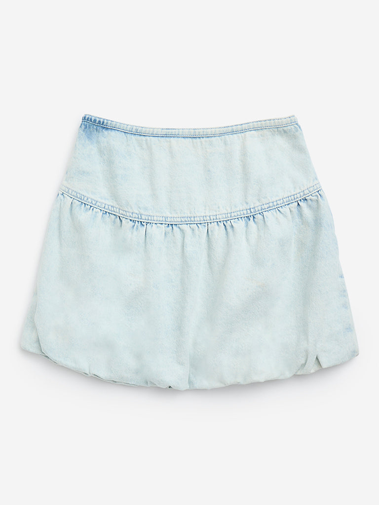 Y&F Kids Light Blue Denim High-Rise Skirt