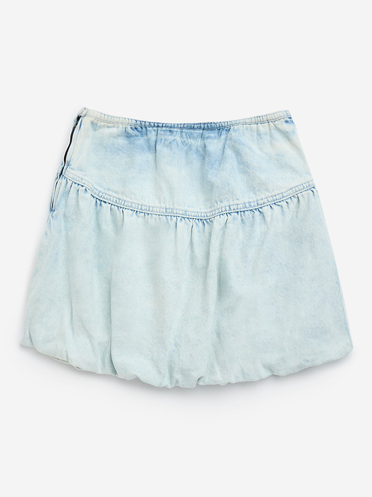 Y&F Kids Light Blue Denim High-Rise Skirt