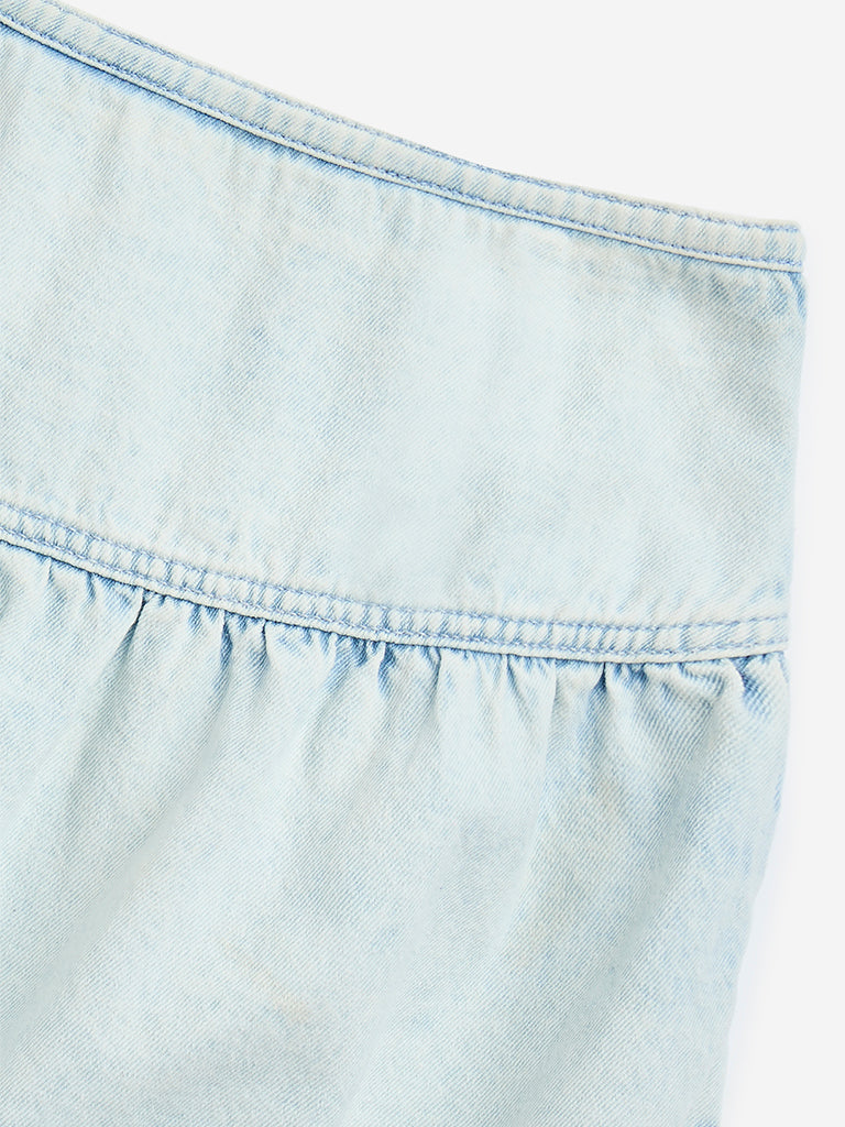 Y&F Kids Light Blue Denim High-Rise Skirt