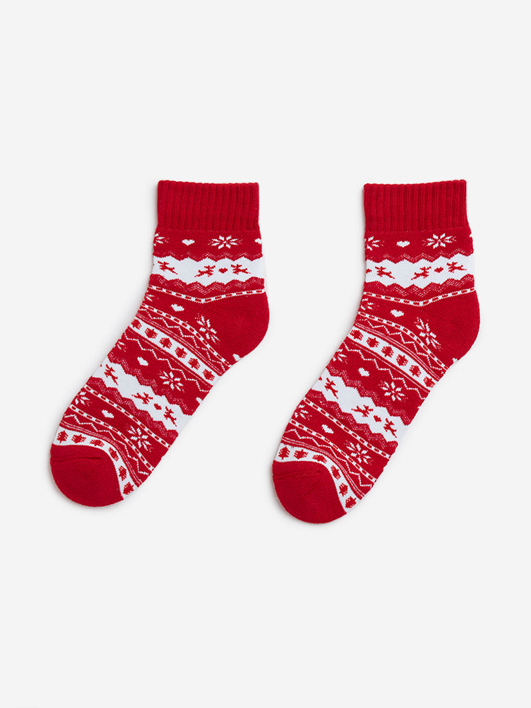 Wunderlove Red Christmas-Themed Socks