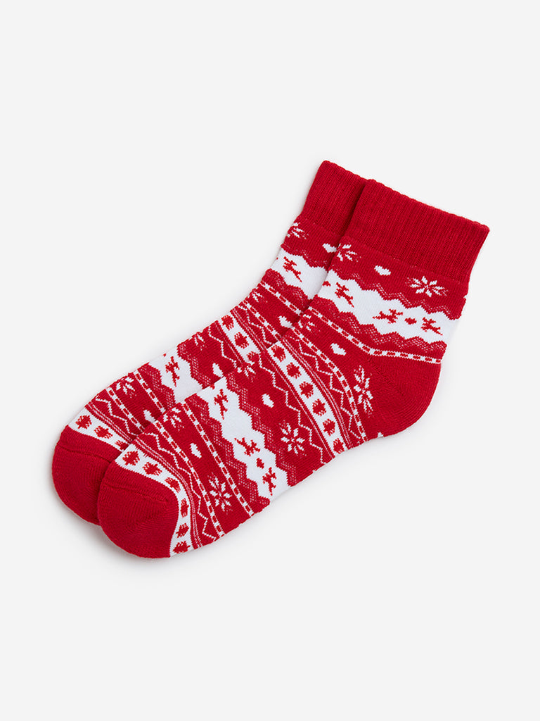 Wunderlove Red Christmas-Themed Socks