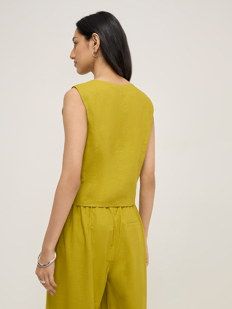 LOV Lime Waistcoat-Style Top