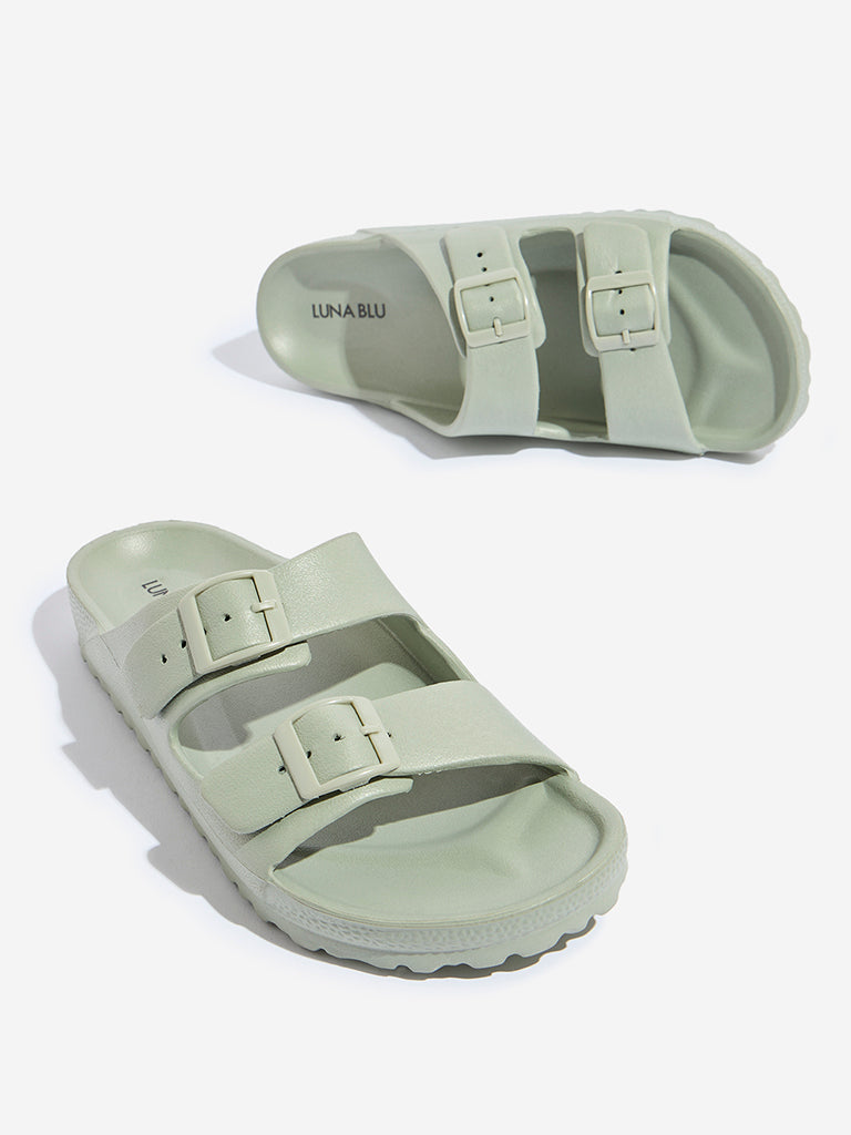 LUNA BLU Green Double Band Flip-Flop