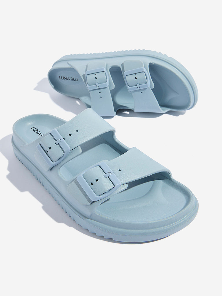 LUNA BLU Dusty Blue Double Band Flip-Flop