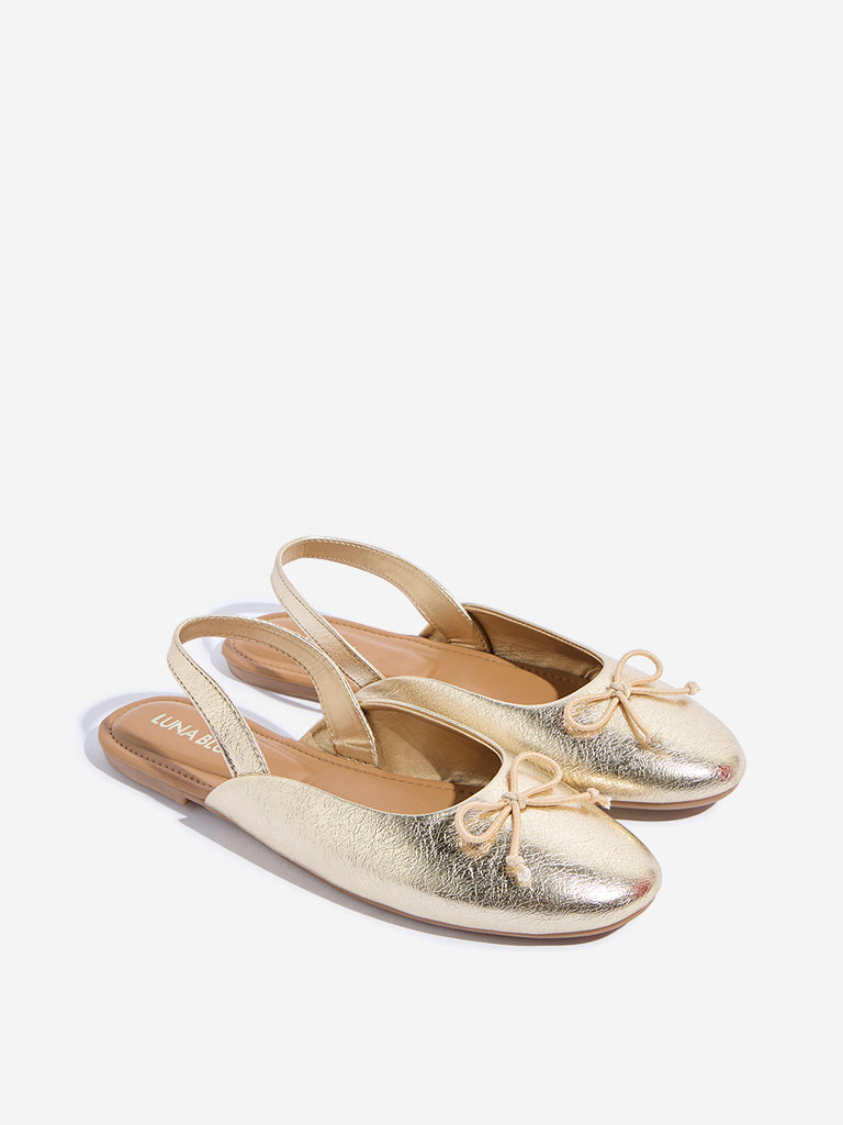 LUNA BLU Gold Bow Design Ballerina