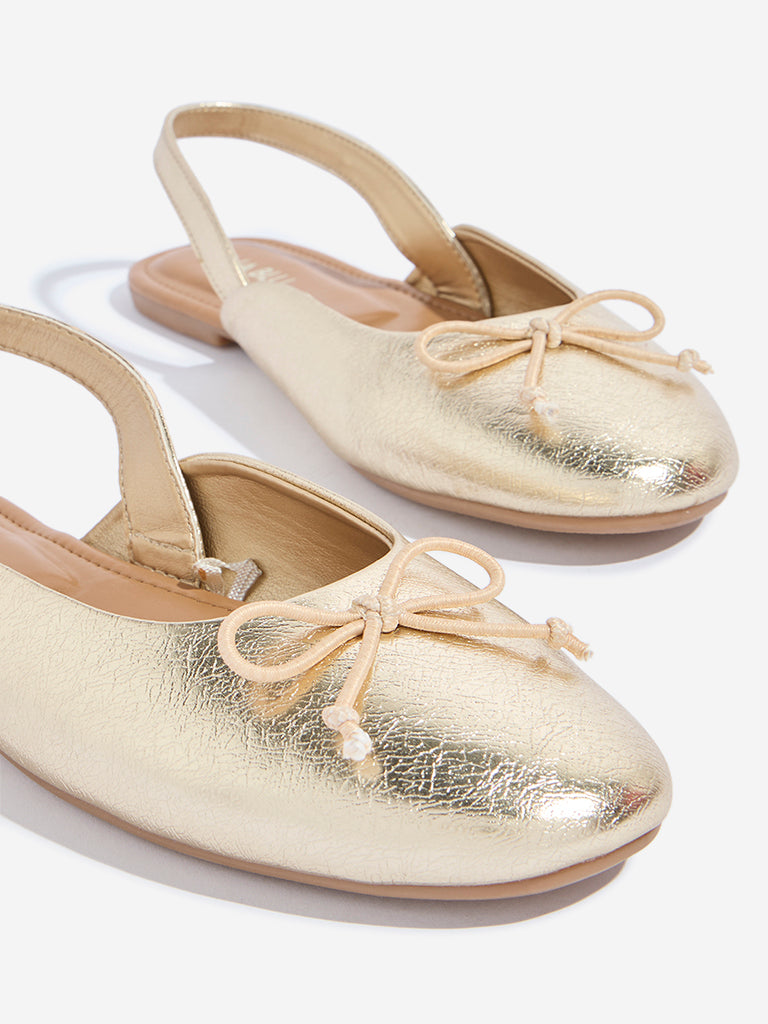 LUNA BLU Gold Bow Design Ballerina