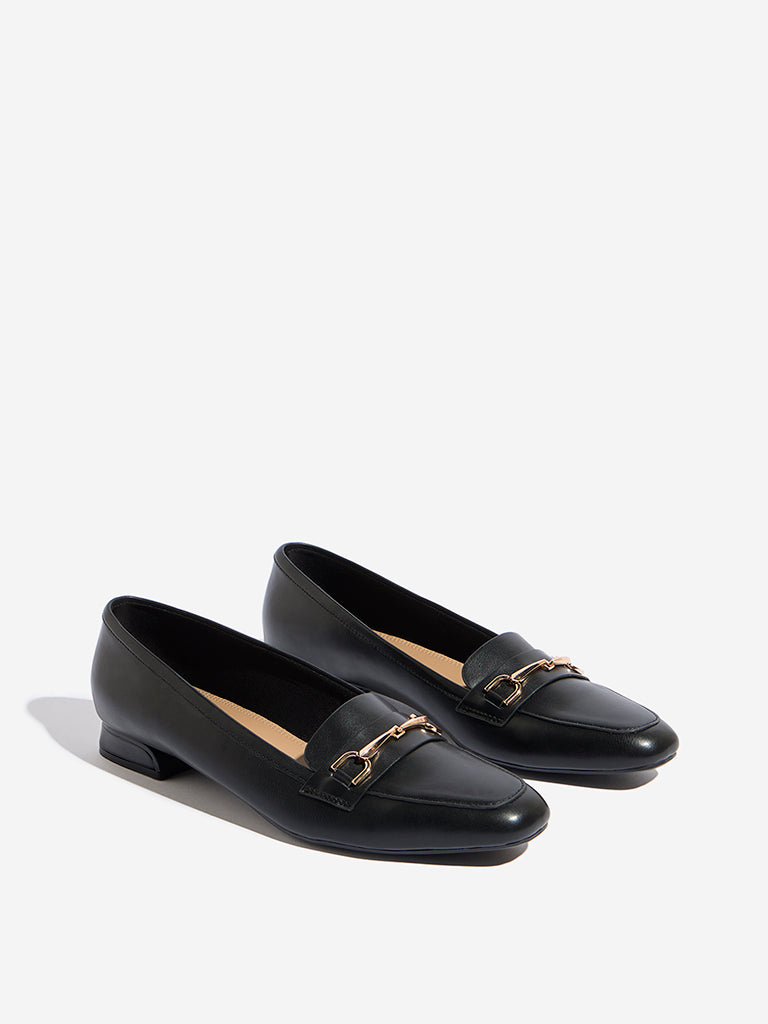 LUNA BLU Black Metal-Detailed Loafers