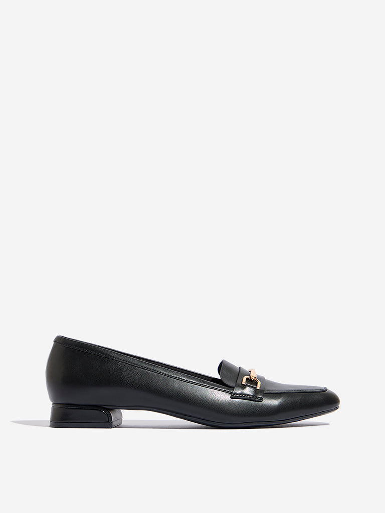 LUNA BLU Black Metal-Detailed Loafers